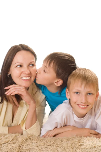 Mamma felice con bambini — Foto Stock