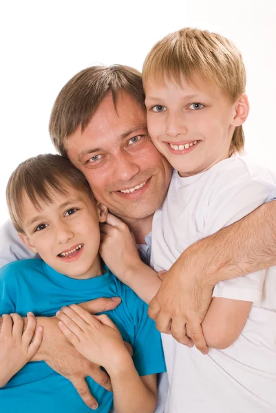 Šťastný tatínek s dětmi — Stock fotografie