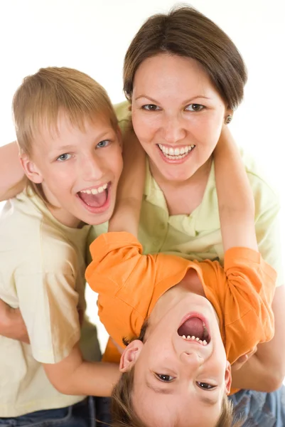 Felice mamma e bambini — Foto Stock