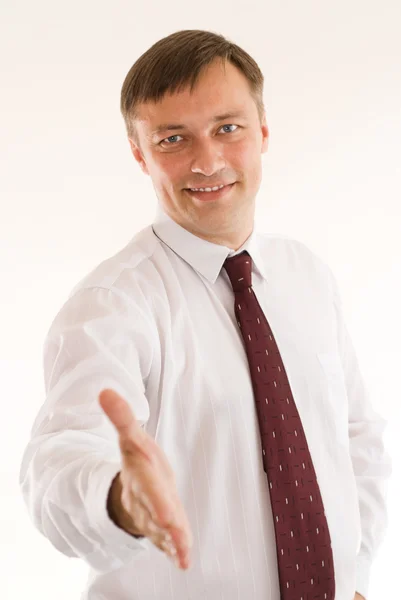 Portret van een gelukkige zakenman — Stockfoto
