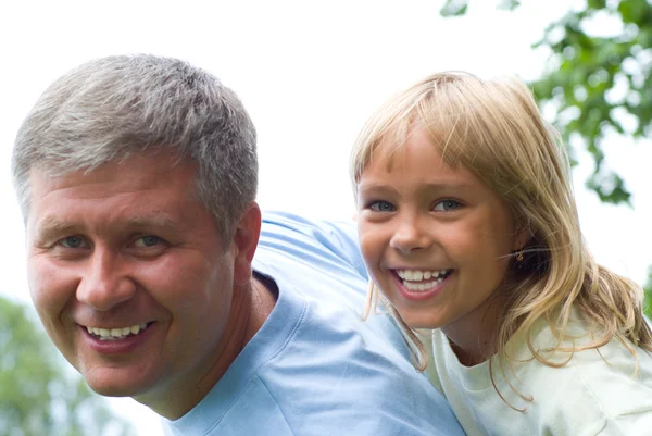 Šťastný otec a dcera — Stock fotografie