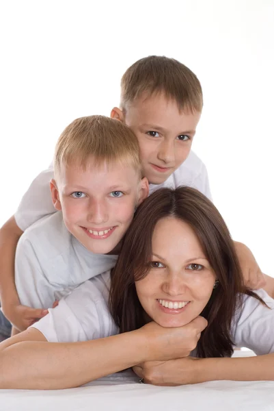 Mamma con i suoi due figli — Foto Stock