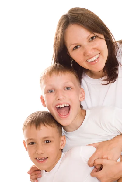 Matka s dvěma dětmi — Stock fotografie