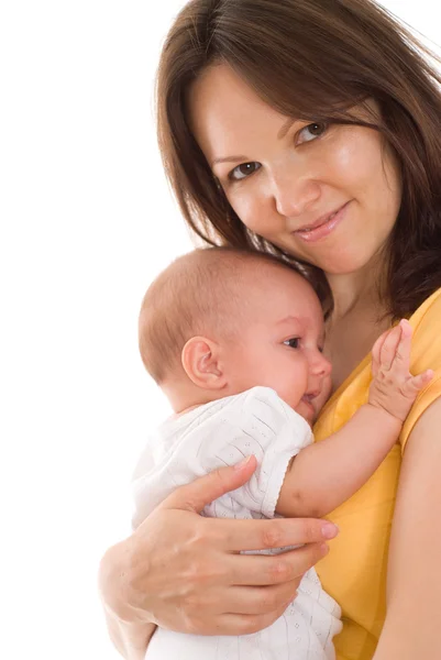Happy matka drží dítě — Stock fotografie