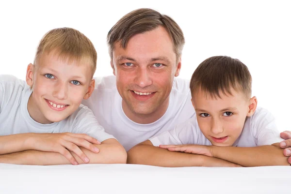 Far med hans två söner — Stockfoto