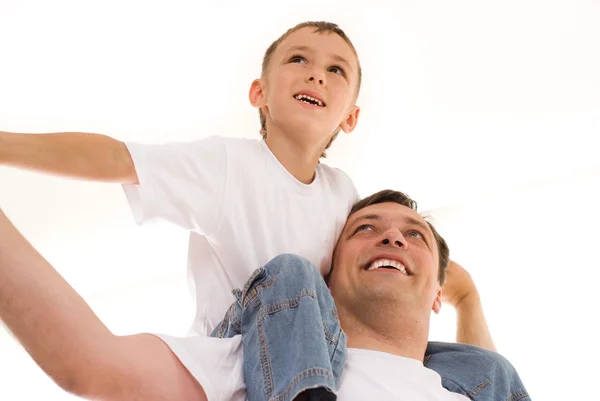 Lycklig far och hans son — Stockfoto