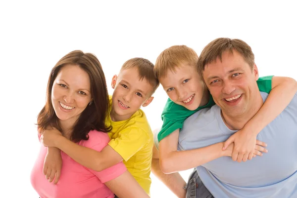 Dört üzerinde beyaz bir aile — Stok fotoğraf