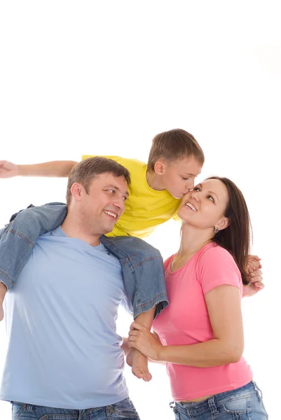 Famiglia felice di tre persone — Foto Stock
