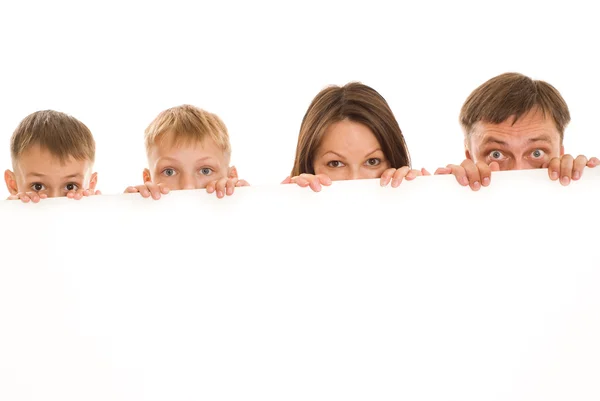 stock image Happy family on a white