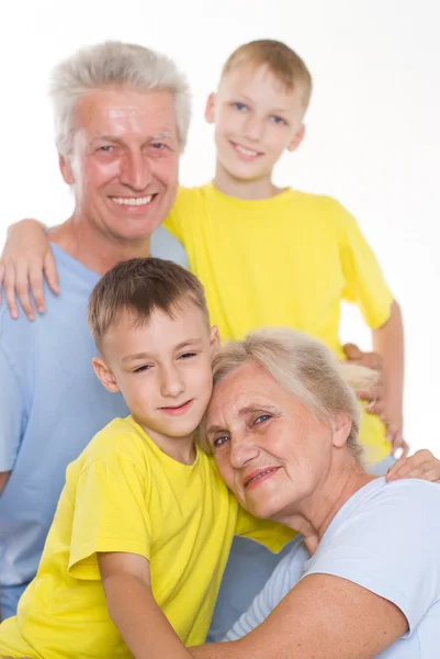 Usmíval se prarodiče s jejich vnuků — Stock fotografie