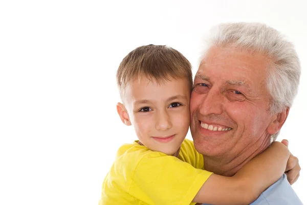 Abuelo mantiene a su nieto — Foto de Stock