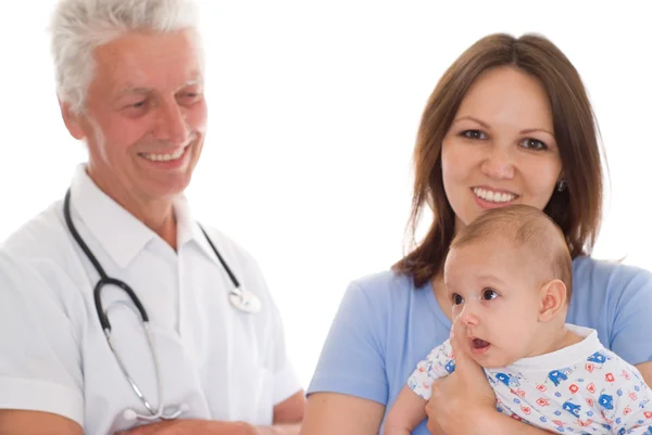 Doctor and a woman with baby — Stock Photo, Image