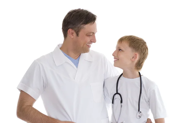 De jongen in een artsen — Stockfoto