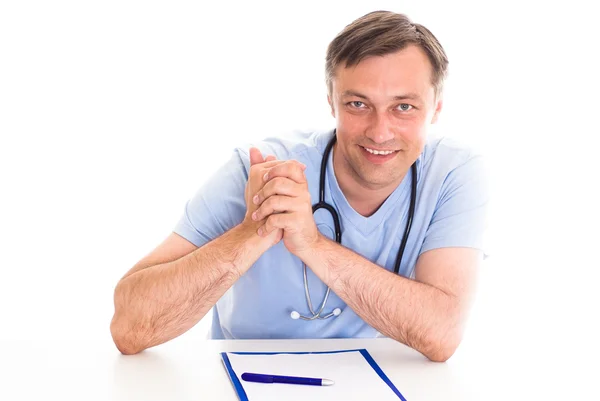 Closeup portret van een gelukkig arts — Stockfoto