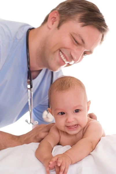 Doctor examining newborn — Stock Photo, Image