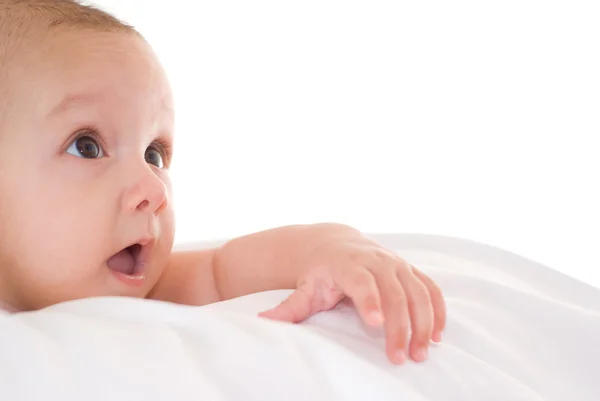 Okouzlující novorozence na bílé — Stock fotografie