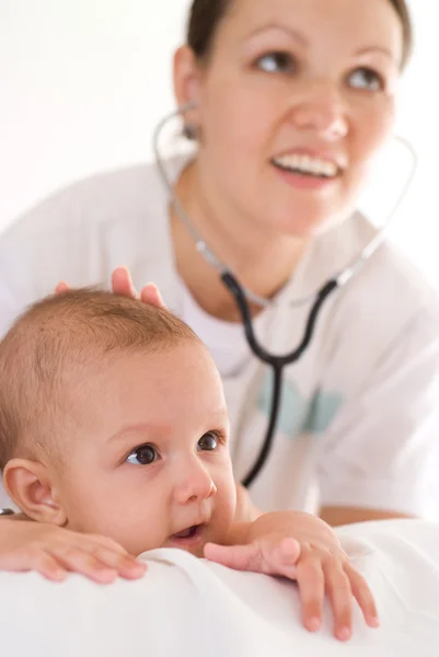Doctor with newborn — Stock Photo, Image