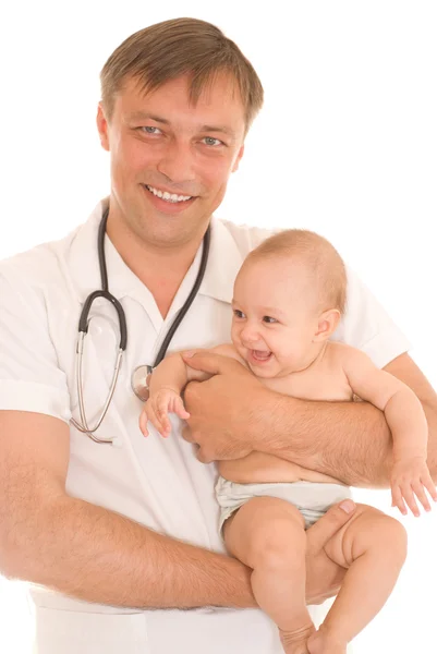 Médico examinando recém-nascido — Fotografia de Stock