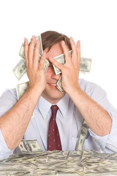 Giovane uomo in possesso di denaro — Foto Stock