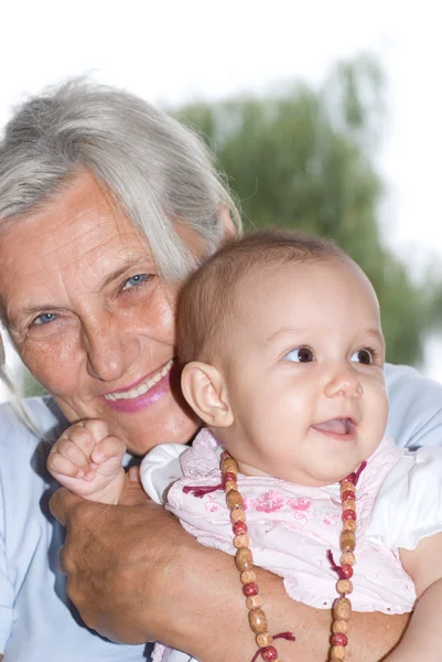 Grandmother and her granddaughter — Stock Photo, Image