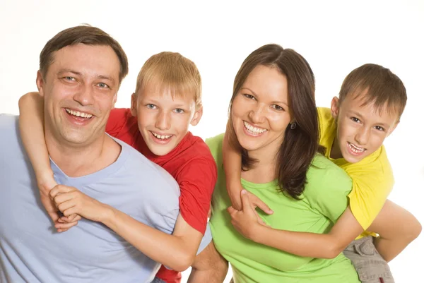 Famaly in a color on a white — Stock Photo, Image