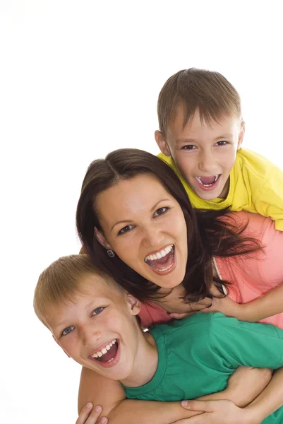 Mamá con sus dos hijos —  Fotos de Stock