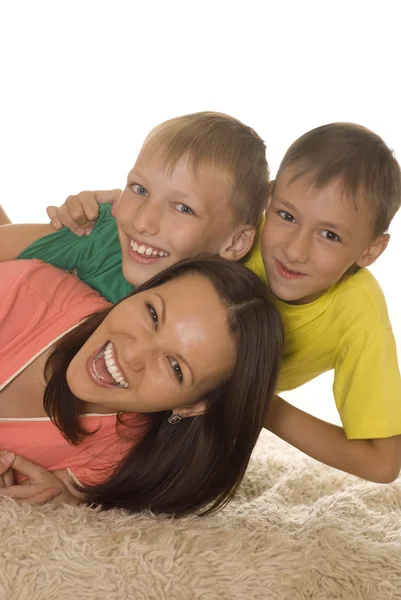 Mom with two children — Stock Photo, Image