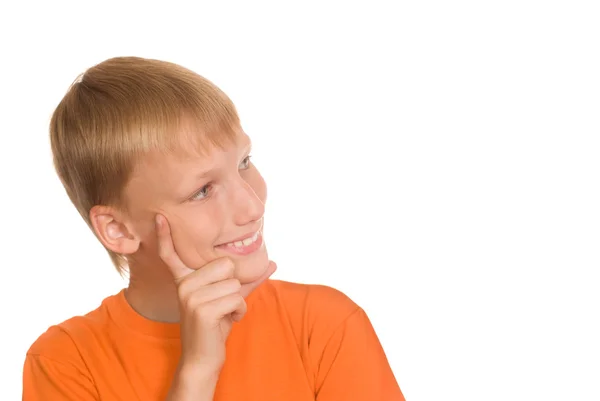 Junge in der Orange — Stockfoto