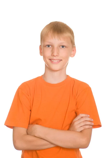 オレンジ色の少年 — ストック写真