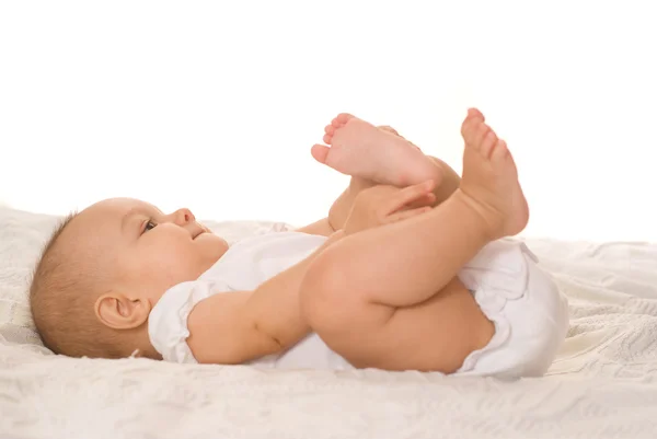 Novorozence na bílé — Stock fotografie