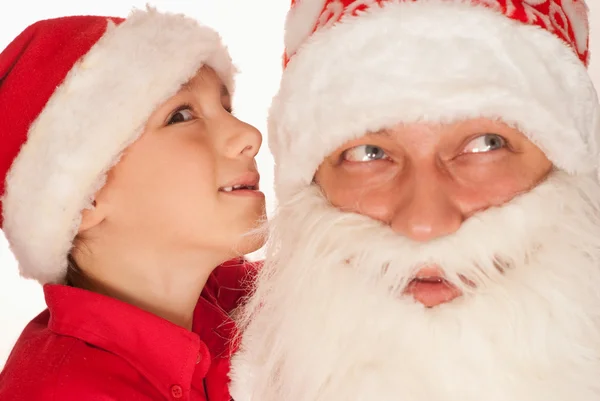 圣诞老人与男孩 — 图库照片