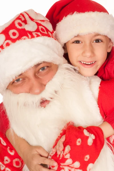Santa con niño —  Fotos de Stock
