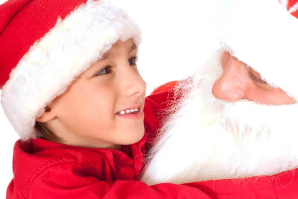 Babbo Natale con bel bambino — Foto Stock