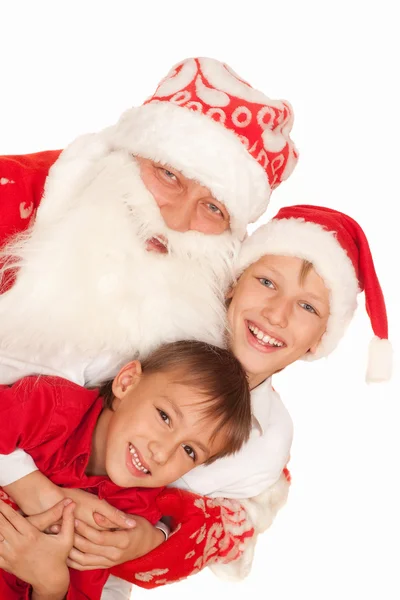 圣诞老人与儿童 — 图库照片