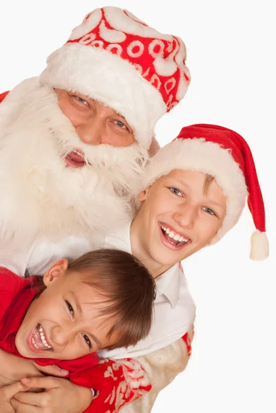아이 들과 함께 산타 — 스톡 사진