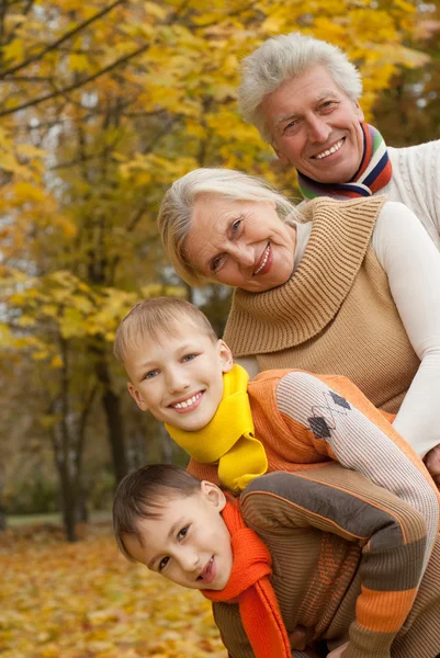 Family of four on the nature — Stock Photo, Image