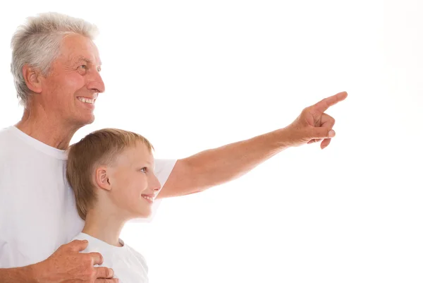 Happy garanfather with grandson — Stock Photo, Image