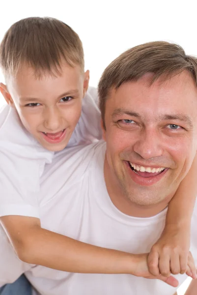 Счастливый отец и мальчик — стоковое фото