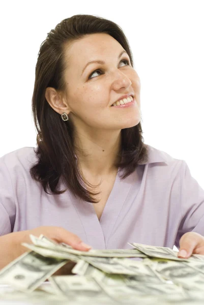 Young woman with the money Stock Picture
