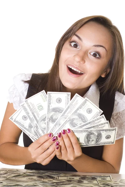 Woman with the money Stock Photo
