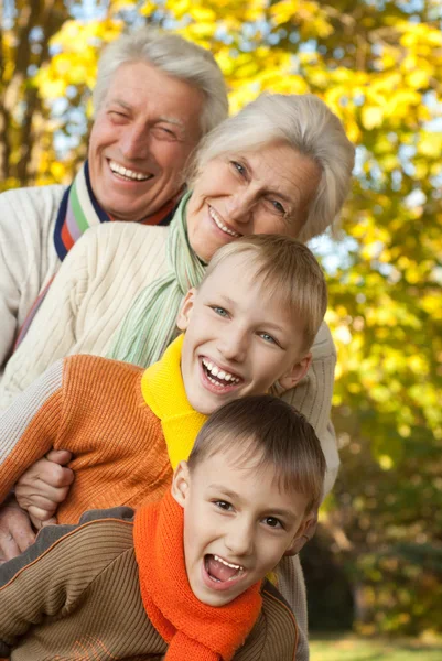 Nice family on the nature Stock Photo