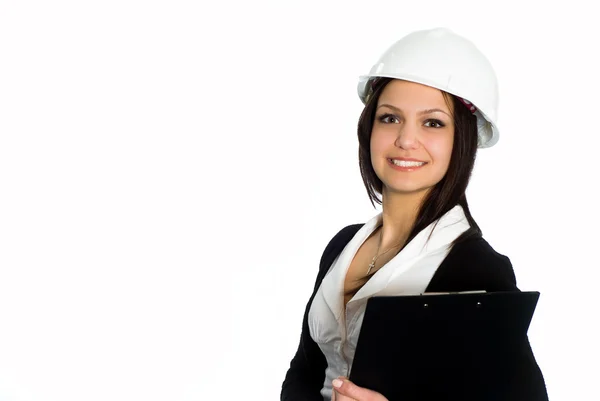 Girl in a black business suit Stock Image