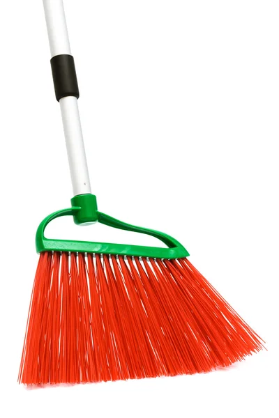 Red and modern broom — Stock Photo, Image