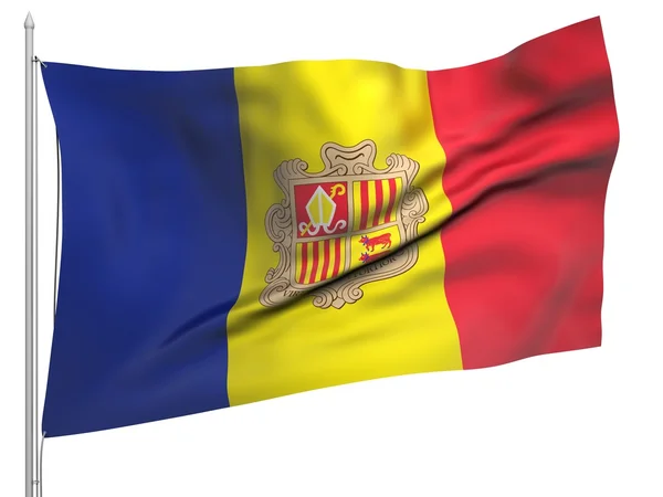 Flying Flag of Andorra - All Countries — Stock Photo, Image