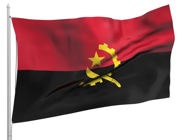 Flying Flag of Angola - All Countries — Stock Photo, Image