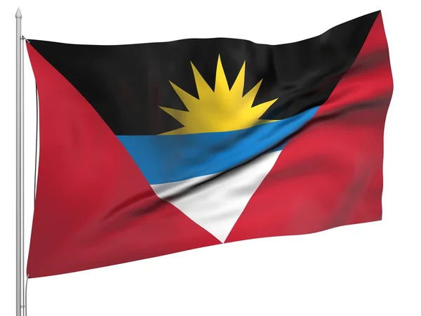 Flying Flag of Antigua and Barbuda - All Countries — Stock Photo, Image
