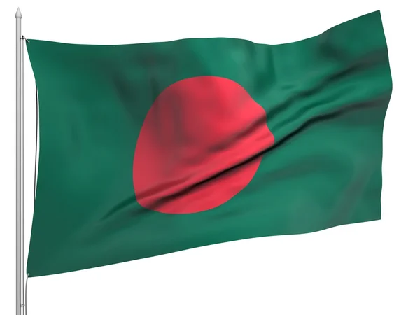 Bandeira hasteada de Bangladesh - Todos os Países — Fotografia de Stock
