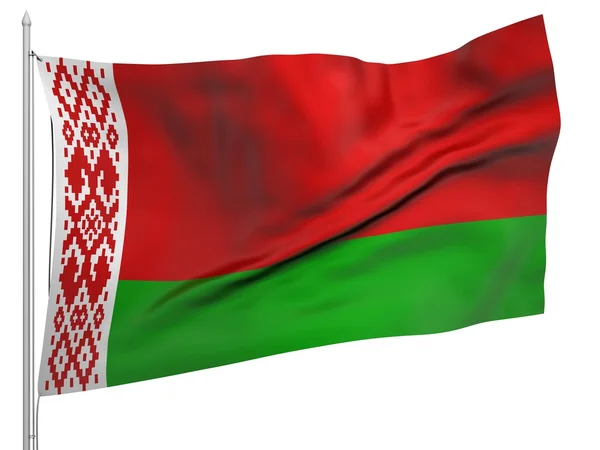 Létající vlajka Běloruska - všechny země — Stock fotografie