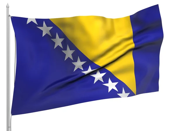 Flying Flag of Bosnia and Herzegovina - All Countries — Stock Photo, Image