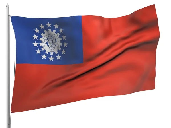 버마-모든 국가 깃발을 비행 — 스톡 사진